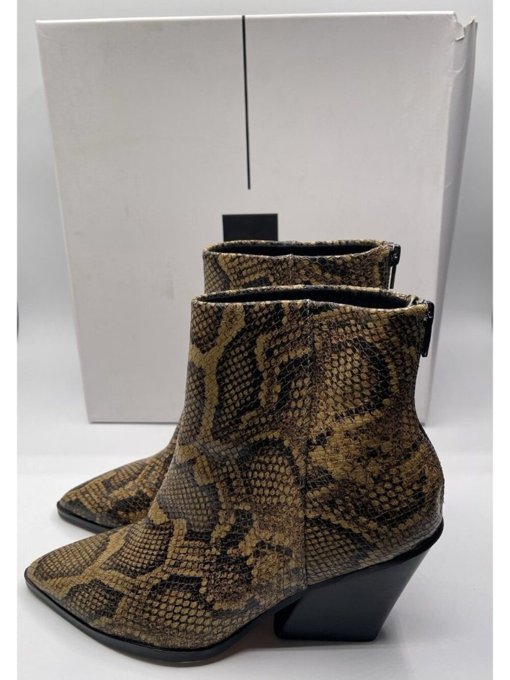 Anthropologie Dolce Vita Issa‎ Ankle Boot Size 8 Amber Snake Leather Bootie $160